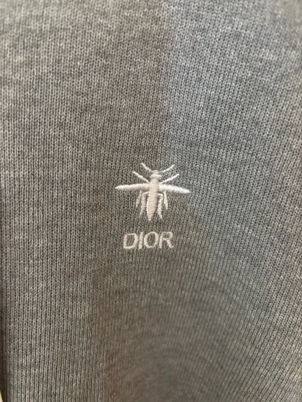 Dior Gray Knit Top with White Trim and Branded Tag - Picture 4 of 7